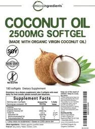 Label for Coconut Oil 2500 mg Softgel