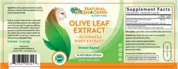 Label for Olive Leaf Extract + Echinacea Root Extract
