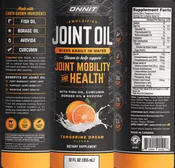 Label for Joint Oil Tangerine Dream Flavor