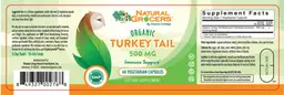 Label for Organic Turkey Tail 500 mg