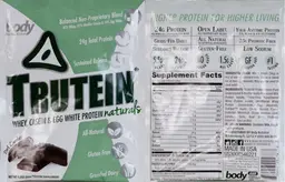 Label for Trutein Naturals Dark Chocolate