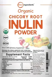 Label for Organic Chicory Root Inulin Powder