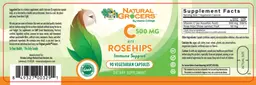Label for C 500 mg with Rosehips