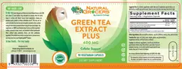 Label for Green Tea Extract Plus 400 mg