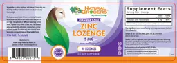 Label for Zinc Lozenge Orange Chai 5 mg