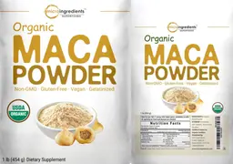 Label for Organic Maca Powder
