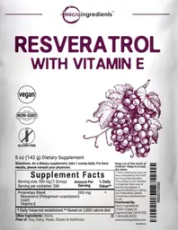 Label for Resveratrol with Vitamin E