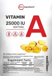 Label for Vitamin A 25000 IU Softgel