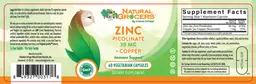 Label for Zinc Picolinate 30 mg + Copper