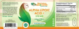 Label for Alpha Lipoic Acid + 270 mg