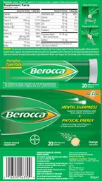 Label for Berocca Orange Flavor
