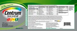 Label for Centrum Silver Adults 50+