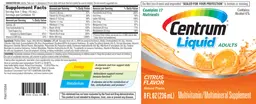 Label for Centrum Liquid Adults Citrus Flavor