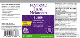 Label for 3 a.m. Melatonin Fast Dissolve Lavender Vanilla