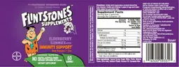 Label for Flinstone Supplements Elderberry Gummies with Immunity Support