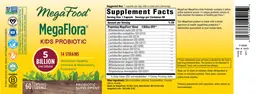 Label for MegaFlora Kids Probiotic