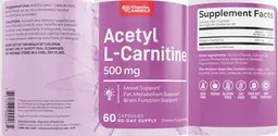 Label for Acetyl L-Carnitine 500 mg