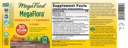 Label for MegaFlora Probiotic with Turmeric