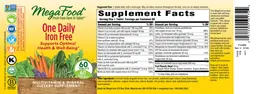 Label for One Daily Iron Free