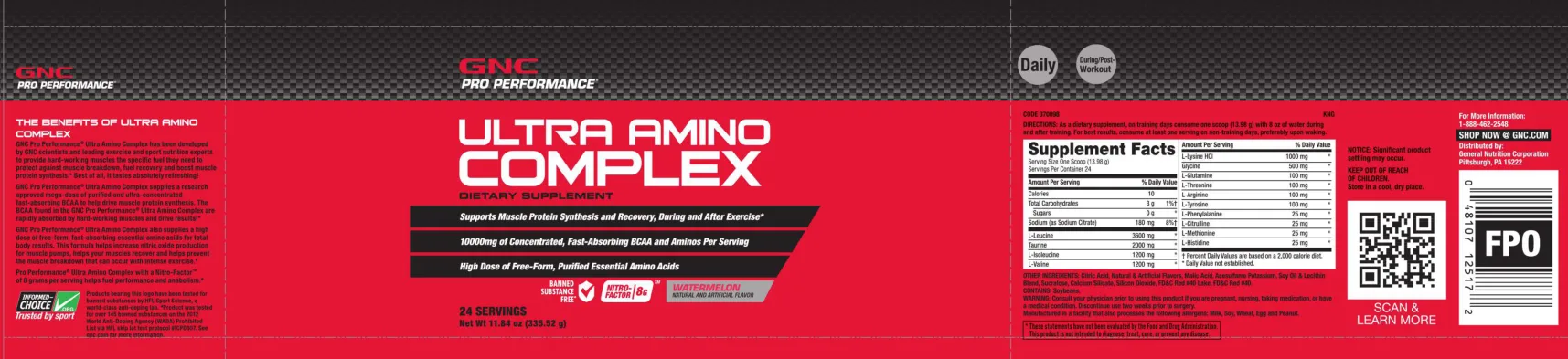 Label for Ultra Amino Complex Watermelon