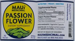 Label for Passion Flower 400 mg