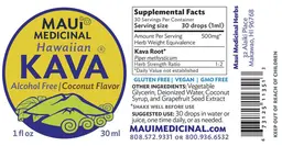 Label for Hawaiian Kava Coconut Flavor