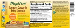 Label for Turmeric Curcumin Extra Strength