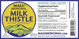 Label for Milk Thistle 400 mg