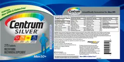 Label for Centrum Silver Men 50+