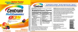 Label for Centrum MultiGummies Adults
