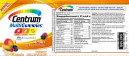 Label for Centrum MultiGummies Adults