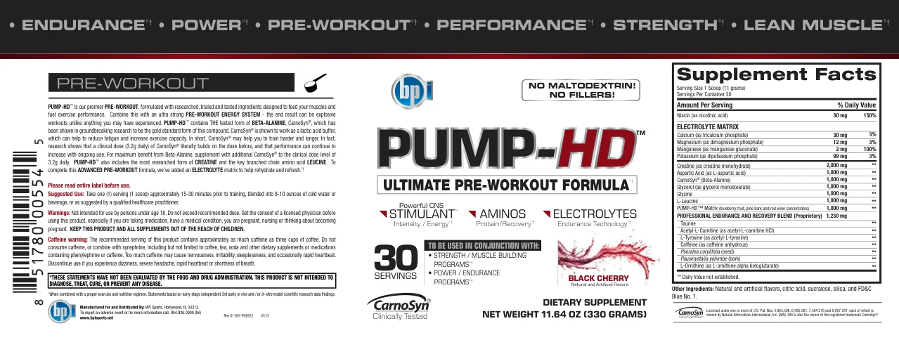 Label for Pump-HD Black Cherry