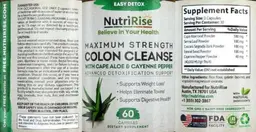 Label for Maximum Strength Colon Cleanse