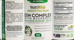 Label for DIM Complex 200 mg with BioPerine