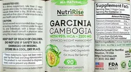 Label for Garcinia Cambogia 2100 mg