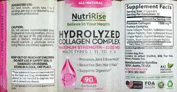 Label for Hydrolyzed Collagen Complex 1500 mg