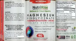 Label for Magnesium Bisglycinate 495 mg