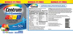 Label for Centrum MultiGummies Men 50+