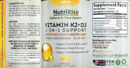 Label for Vitamin K2 + D3 2-in-1 Support