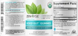 Label for Good Gut Gummies Strawberry Flavored