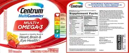 Label for Centrum MultiGummies Multi+ Omega 3 Natural Strawberry, Lemon & Orange