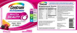 Label for Centrum MultiGummies Multi+ Beauty