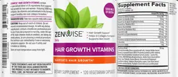 Label for Hair Growth Vitamins