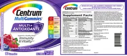 Label for Centrum MultiGummies Multi+ Antioxidants