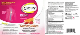 Label for Caltrate Bone Health Gummy Bites Black Cherry, Orange & Strawberry