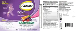 Label for Caltrate Bone Health Advanced Chewables