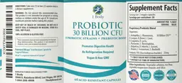 Label for Probiotic 30 Billion CFU