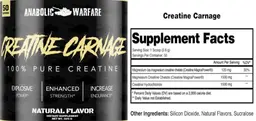 Label for Creatine Carnage Natural Flavor