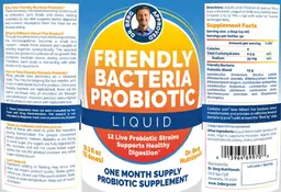 Label for Friendly Bacteria Probiotic Liquid