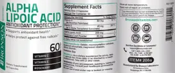 Label for Alpha Lipoic Acid